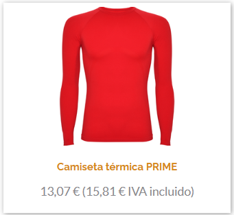 Camiseta térmica profesional prime