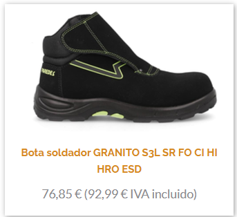 Bota soldador GRANITO S3L SR FO CI HI HRO ESD