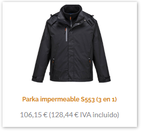 Parka impermeable S553 3 en 1