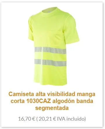 Camiseta alta visibilidad bandas segmentadas 1030caz algodón