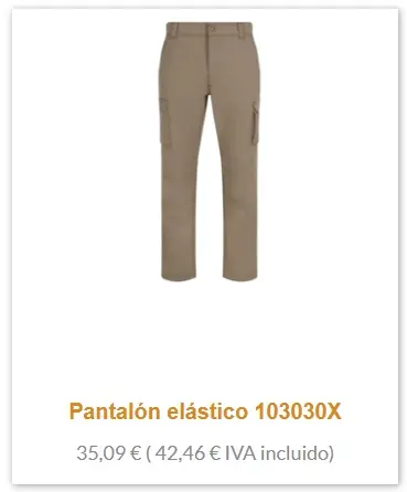 Pantalón elástico velilla 103030x 