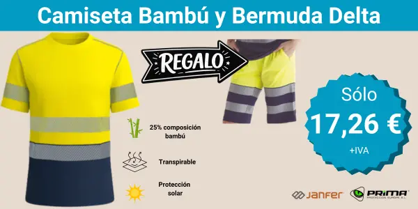 camiseta de alta visibilidad Bambú prima con regalo | Janfer camiseta de alta visibilidad Bambú prima con regalo en Janfer