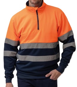 Sudadera LONDON A.V bicolor media cremallera tallas grandes