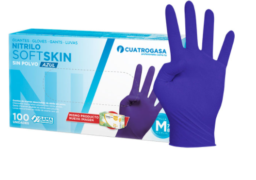 Guante desechable nitrilo SOFTSKIN AZUL paq 100 uds