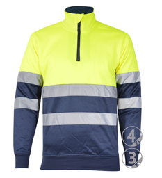 Sudadera LONDON A.V bicolor media cremallera tallas grandes